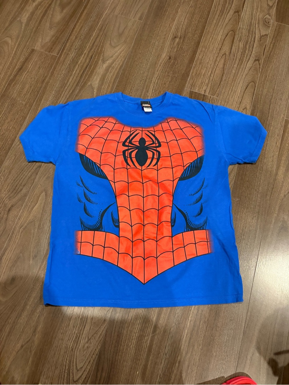 Vintage Marvel Spiderman Mad Engine Shirt Size Large Blue Blue Suit Y2K